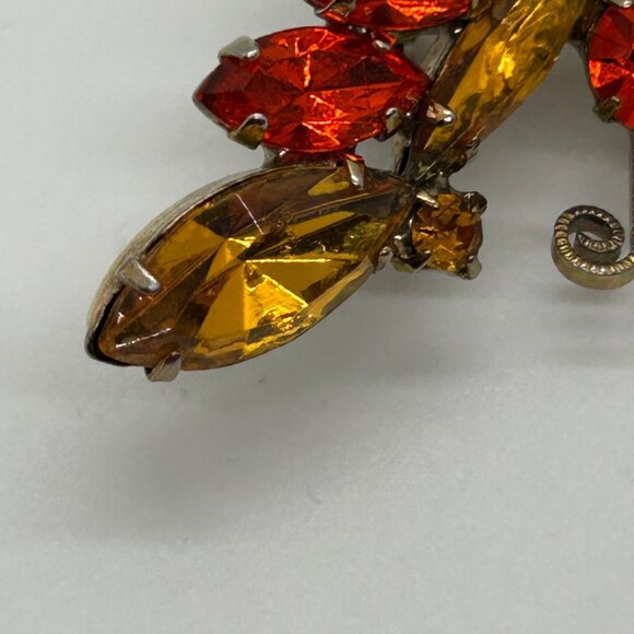Vintage Juliana Butterfly Brooch Orange Amber Rhinestone DeLizza & Elster #1795 - Picture 10 of 16